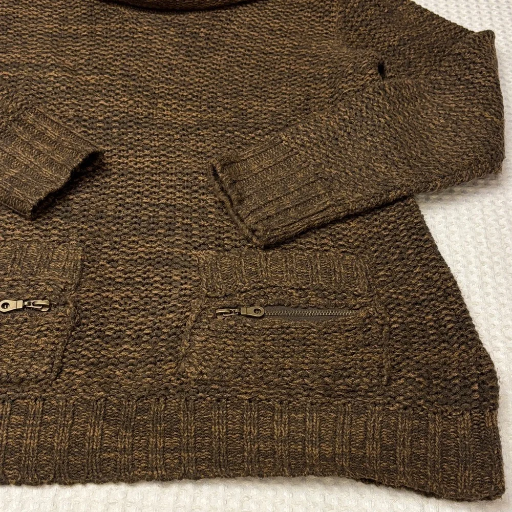 Cozy Brown Cowl Neck Women's Sweater Size Large